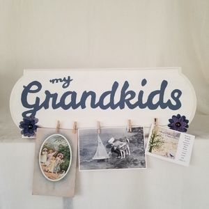My Grandkids Wood Photo Holder Sign